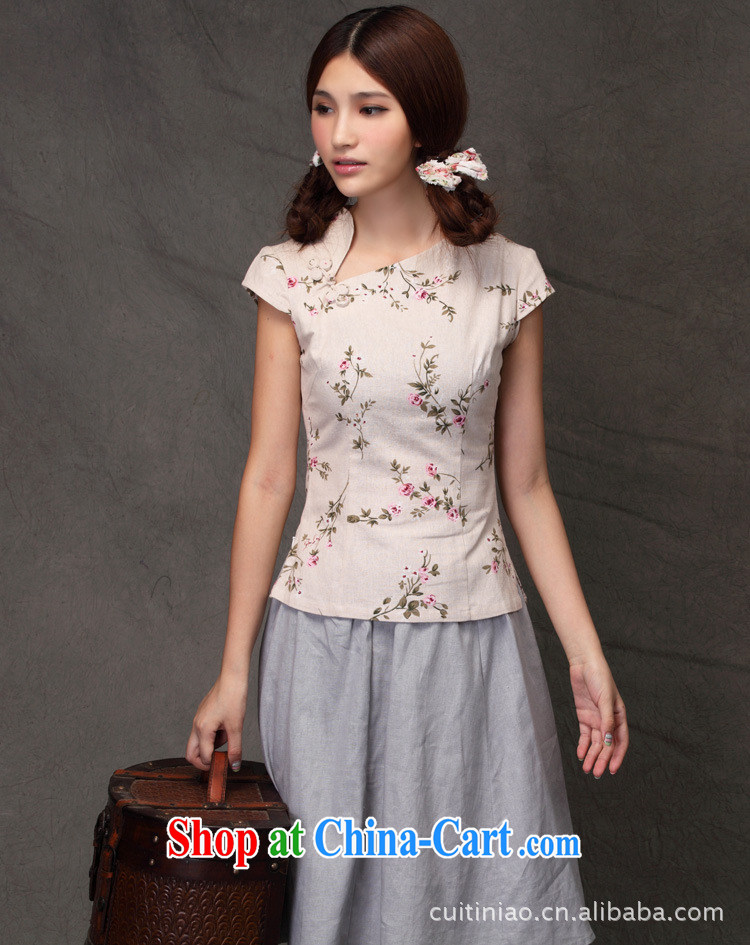 Kam-world, Yue girl with ethnic wind literature, small fresh, female, cotton The Beauty graphics thin improved small floral cheongsam everyday T-shirt, served on the truck Chinese, forgetting D. Crescent collar L pictures, price, brand platters! Elections are good character, the national distribution, so why buy now enjoy more preferential! Health