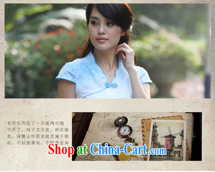 Kosovo Lucy (Woxi) 2014 new cheongsam dress dresses summer improved stylish retro dresses blue XL pictures, price, brand platters! Elections are good character, the national distribution, so why buy now enjoy more preferential! Health