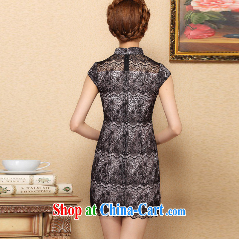 Jessup, new improved eyelashes lace cheongsam daily appointments lace cheongsam beauty dresses 970 #black XXL, Jessup, and shopping on the Internet