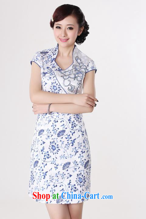 Jing An outfit summer improved retro dresses V collar cotton blue and white porcelain Chinese improved cheongsam dress short, 0208 white 2XL (recommendations 120 - 130 jack) pictures, price, brand platters! Elections are good character, the national distribution, so why buy now enjoy more preferential! Health