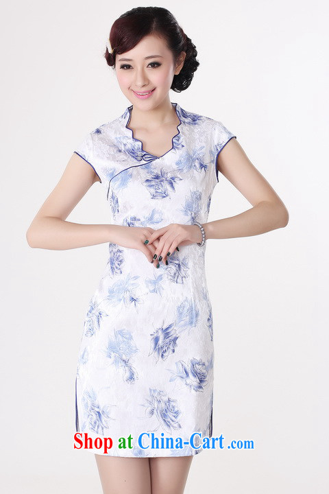 Jing An outfit summer improved retro dresses V collar cotton stamp Chinese improved cheongsam dress short 0206 white Orchid 2 XL (recommendations 120 - 130 jack) pictures, price, brand platters! Elections are good character, the national distribution, so why buy now enjoy more preferential! Health