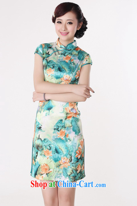 Jing An outfit summer improved retro dresses, for a tight cotton hand-painted Chinese improved cheongsam dress short 0200 - B green 2 XL (120 - 130 ) jack pictures, price, brand platters! Elections are good character, the national distribution, so why buy now enjoy more preferential! Health