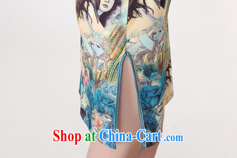 An Jing Jing contributed dresses summer improved retro dresses, for a tight silk hand-painted Chinese improved cheongsam dress short 0196 blue 2 XL (120 - 130 ) jack pictures, price, brand platters! Elections are good character, the national distribution, so why buy now enjoy more preferential! Health