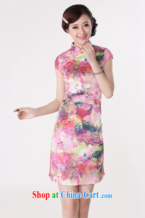 Jing An outfit summer improved retro dresses, for a tight silk stamp Chinese improved cheongsam dress short, 0194 red 2 XL (recommendations 120 - 130 jack) pictures, price, brand platters! Elections are good character, the national distribution, so why buy now enjoy more preferential! Health