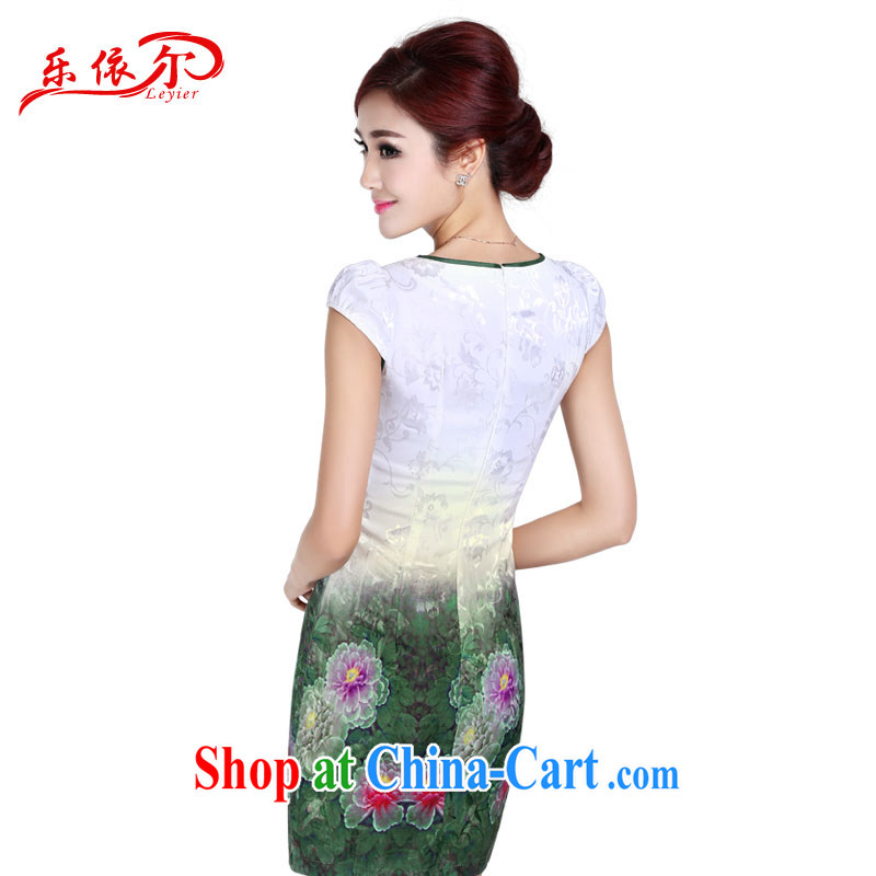 And, in accordance with an elegant embroidered dresses cheongsam dress female beauty, long dresses and stylish sexy retro white XL, in accordance with (leyier), and, on-line shopping