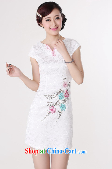 Shanghai, optimize purchase dresses summer improved retro dresses V collar cotton embroidered Chinese improved cheongsam dress short - A black 2 XL recommendations 125 - 130 Jack pictures, price, brand platters! Elections are good character, the national distribution, so why buy now enjoy more preferential! Health