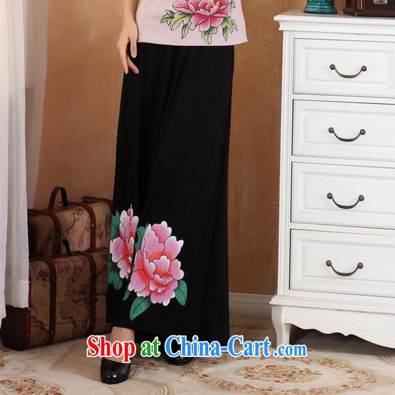 Take the 2014 new Stylish retro stamp duty trousers show apparel clothing horn dress pants Tang replace WNS 2369 - 4 black 2 XL, flowers, and shopping on the Internet