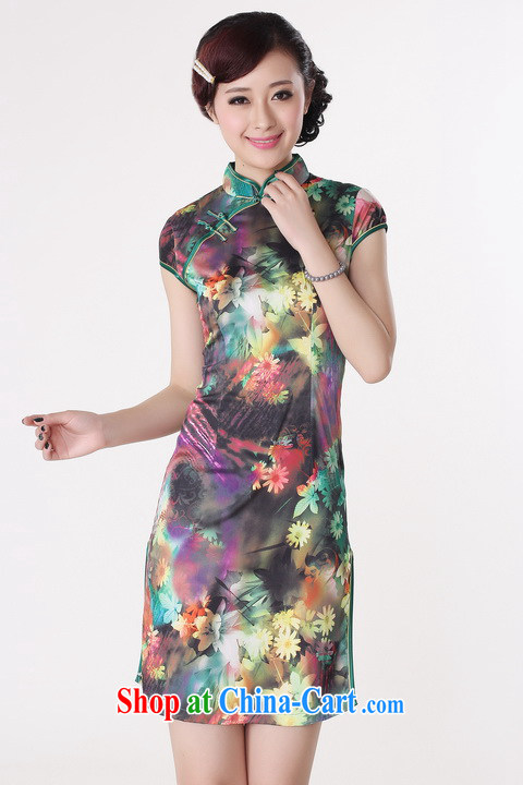 Shanghai, optimize purchase dresses summer improved retro dresses, for a tight silk stamp Chinese improved cheongsam dress short red 2 XL pictures, price, brand platters! Elections are good character, the national distribution, so why buy now enjoy more preferential! Health