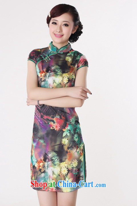 Shanghai, optimize purchase dresses summer improved retro dresses, for a tight silk stamp Chinese improved cheongsam dress short red 2 XL pictures, price, brand platters! Elections are good character, the national distribution, so why buy now enjoy more preferential! Health