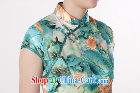 Shanghai, optimize purchase dresses summer improved retro dresses, for a tight cotton hand-painted Chinese improved cheongsam dress short - B green 2 XL recommendations 120 - 130 Jack pictures, price, brand platters! Elections are good character, the national distribution, so why buy now enjoy more preferential! Health