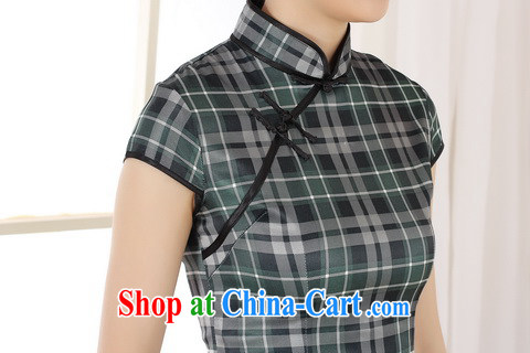 Shanghai, optimize purchase dresses summer improved retro dresses, for a tight grid Chinese improved cheongsam dress short - A purple 2 XL recommendations 120 - 130 Jack pictures, price, brand platters! Elections are good character, the national distribution, so why buy now enjoy more preferential! Health