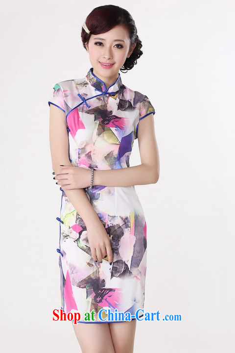 Shanghai, optimize purchase dresses summer improved retro dresses, for a tight silk stamp Chinese improved cheongsam dress short white M recommendations 100 - 110 Jack pictures, price, brand platters! Elections are good character, the national distribution, so why buy now enjoy more preferential! Health