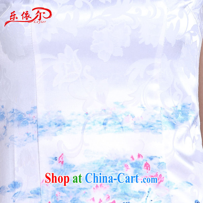 And, in accordance with 2015 new hand-painted cheongsam dress elegant sense of improved cheongsam short, cultivating graphics thin retro white XXL, in accordance with (leyier), online shopping