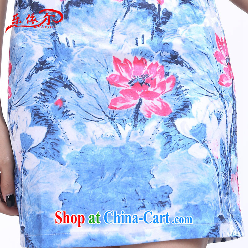 And, in accordance with 2015 new hand-painted cheongsam dress elegant sense of improved cheongsam short, cultivating graphics thin retro white XXL, in accordance with (leyier), online shopping