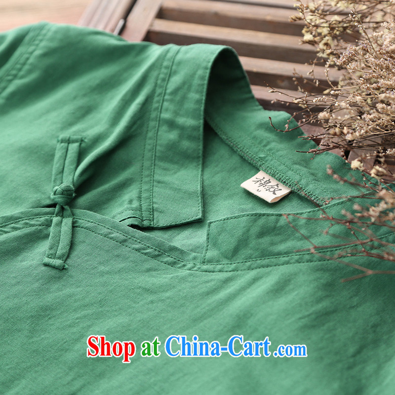 Syrian cotton in 1036 the page of Shanghai Chinese Antique improved the withholding summer dresses in stylish sleeve cheongsam dress dark green pre-sale 6.18 shipping M, cotton, and, shopping on the Internet