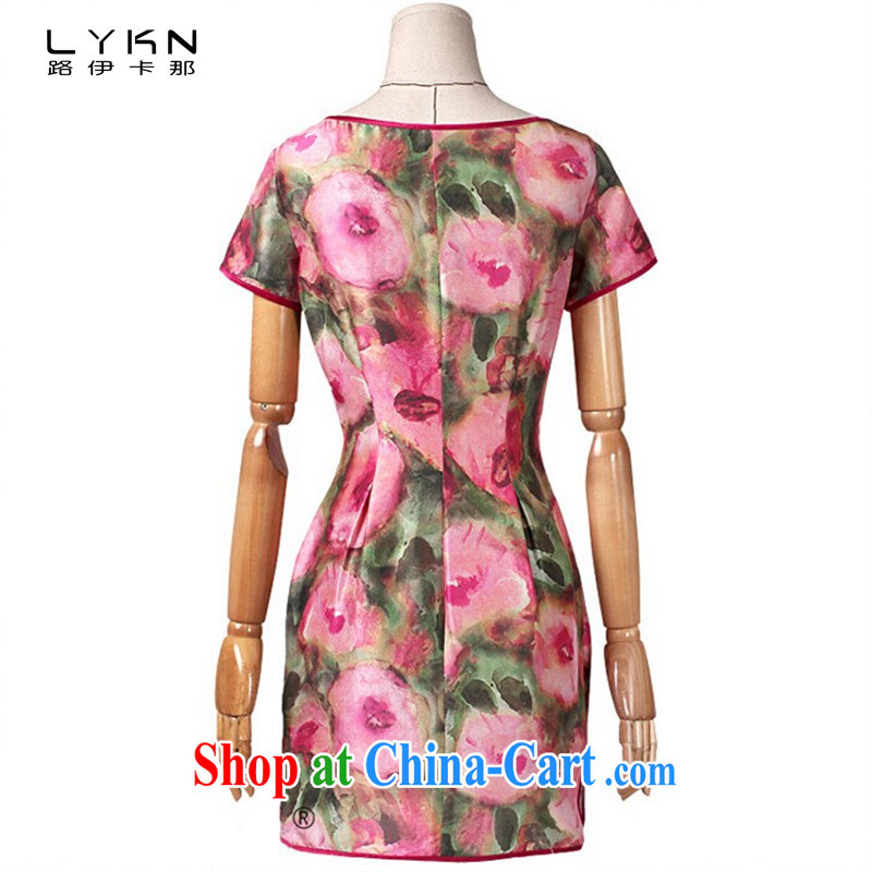 Road, the emulation, the stamp duty charge-back short sleeve cheongsam dress beauty dresses A 6010 red L, the card, and shopping on the Internet