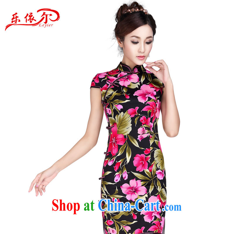 And, in 2014, new and old fashioned for cheongsam dress elegant qipao improved daily retro beauty graphics thin black XL, and, in accordance with (leyier) outfit,/Tang, and shopping on the Internet
