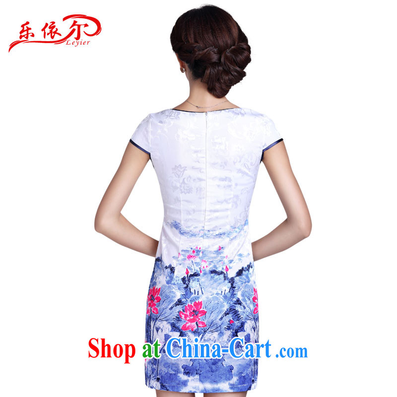 And, in accordance with 2014 New Beauty video thin hand-painted cheongsam dress retro elegant sense of improved short cheongsam white XL, in accordance with (leyier), shopping on the Internet