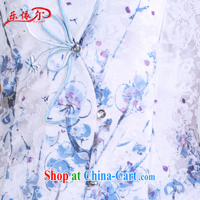 And, in accordance with new Chinese qipao Ethnic Wind antique dresses T-shirt elegant personalized improved short-sleeved dresses summer white T-shirt XL, in accordance with (leyier), shopping on the Internet