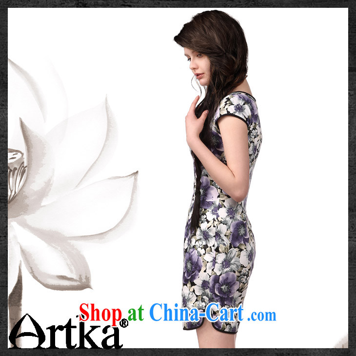 Artka the first Hong Kong operates national water and ink stamp summer new short-sleeved dresses, Sai Kung satin dress LA 10,847 X Mugunghwa purple L pictures, price, brand platters! Elections are good character, the national distribution, so why buy now enjoy more preferential! Health