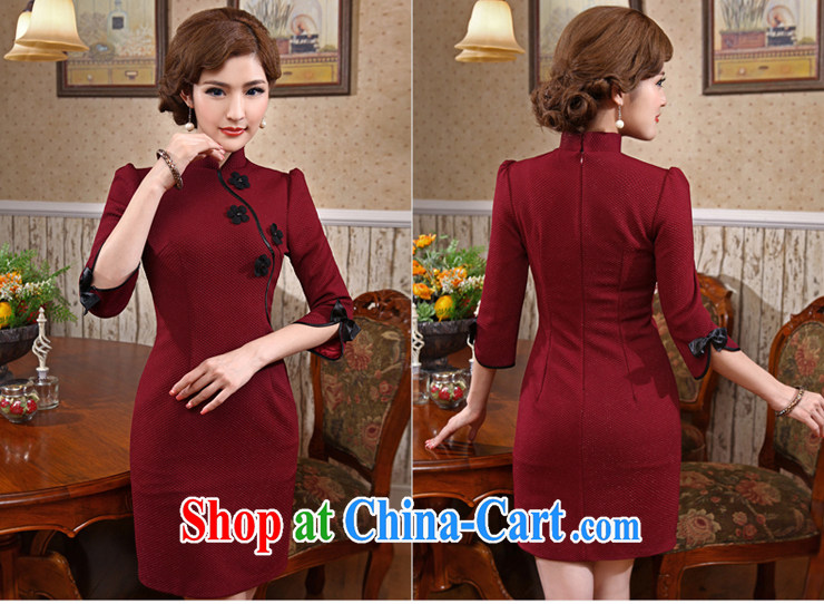 Spring 2014 new daily goods improved fashion cuff cheongsam high-end dress cheongsam dress Uhlans on 2 XL pictures, price, brand platters! Elections are good character, the national distribution, so why buy now enjoy more preferential! Health