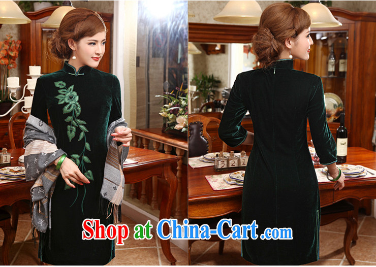 Spring and solid color beauty long increase in older mothers, long-sleeved clothes retro winter clothing qipao army green 2XL pictures, price, brand platters! Elections are good character, the national distribution, so why buy now enjoy more preferential! Health