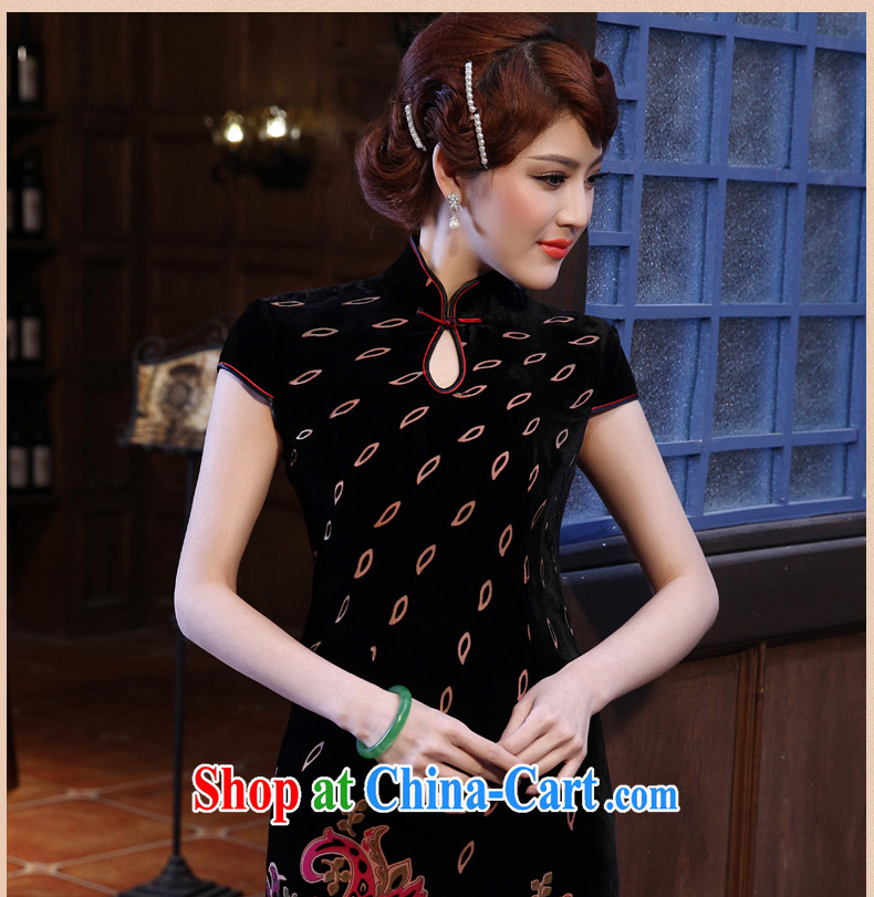 2014 spring new dresses Chinese Embroidery painting Ethnic Wind short cheongsam embroidered black XXL pictures, price, brand platters! Elections are good character, the national distribution, so why buy now enjoy more preferential! Health