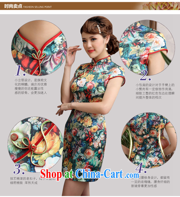 Summer 2014 new, improved stylish stamp Chinese graphics thin short cheongsam dress daily female qipao dress suit XXL pictures, price, brand platters! Elections are good character, the national distribution, so why buy now enjoy more preferential! Health