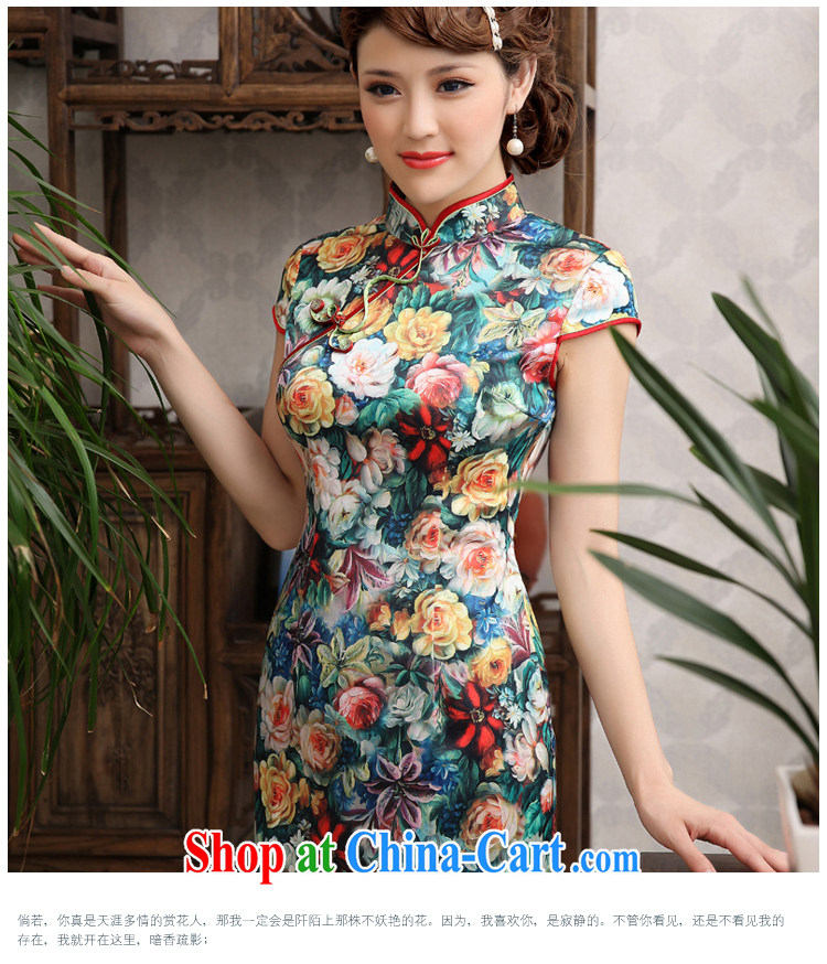 Summer 2014 new, improved stylish stamp Chinese graphics thin short cheongsam dress daily female qipao dress suit XXL pictures, price, brand platters! Elections are good character, the national distribution, so why buy now enjoy more preferential! Health