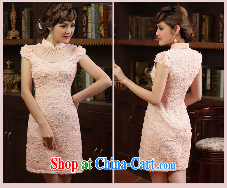 2014 qipao cheongsam original beauty improved lace three-dimensional embroidery fashion clothing cheongsam dress daily outfit skirt black XXL pictures, price, brand platters! Elections are good character, the national distribution, so why buy now enjoy more preferential! Health