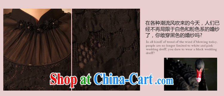 2014 qipao cheongsam original beauty improved lace three-dimensional embroidery fashion clothing cheongsam dress daily outfit skirt black XXL pictures, price, brand platters! Elections are good character, the national distribution, so why buy now enjoy more preferential! Health
