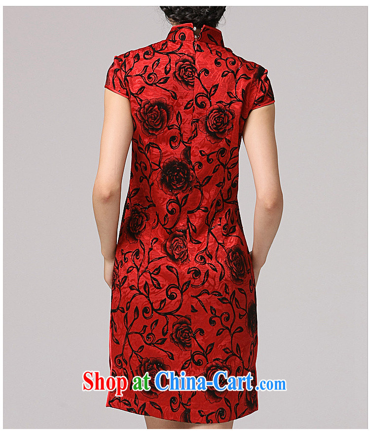 Dresses 2014 hi edge autumn marriage with new, large, red flower cheongsam improved retro elegant autumn cheongsam dress red XXL pictures, price, brand platters! Elections are good character, the national distribution, so why buy now enjoy more preferential! Health