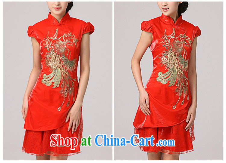 2014 qipao Fung and his new short lace cheongsam improved stylish bridal show serving the service flag red XXL pictures, price, brand platters! Elections are good character, the national distribution, so why buy now enjoy more preferential! Health