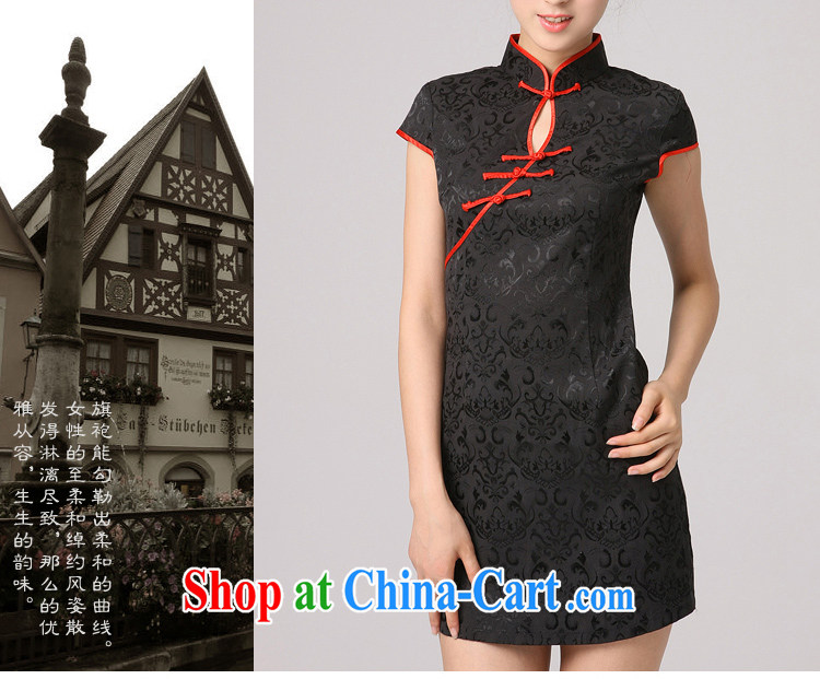 Dresses summer 2014 new short-sleeve beauty embroidered black sexy retro improved Tang mounted mini cheongsam black XXXL pictures, price, brand platters! Elections are good character, the national distribution, so why buy now enjoy more preferential! Health