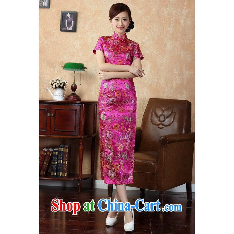 spend the summer with new female cheongsam Chinese improved, for a tight silk painted Chinese Antique 10 tablets for long cheongsam J of 0025 red M, spend, and shopping on the Internet