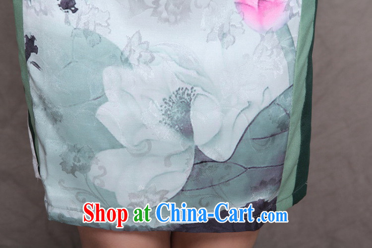 Stakeholders line cloud high-end ethnic wind women stylish Chinese qipao dress retro beauty graphics thin cheongsam dress ZM 9910 green XXL pictures, price, brand platters! Elections are good character, the national distribution, so why buy now enjoy more preferential! Health
