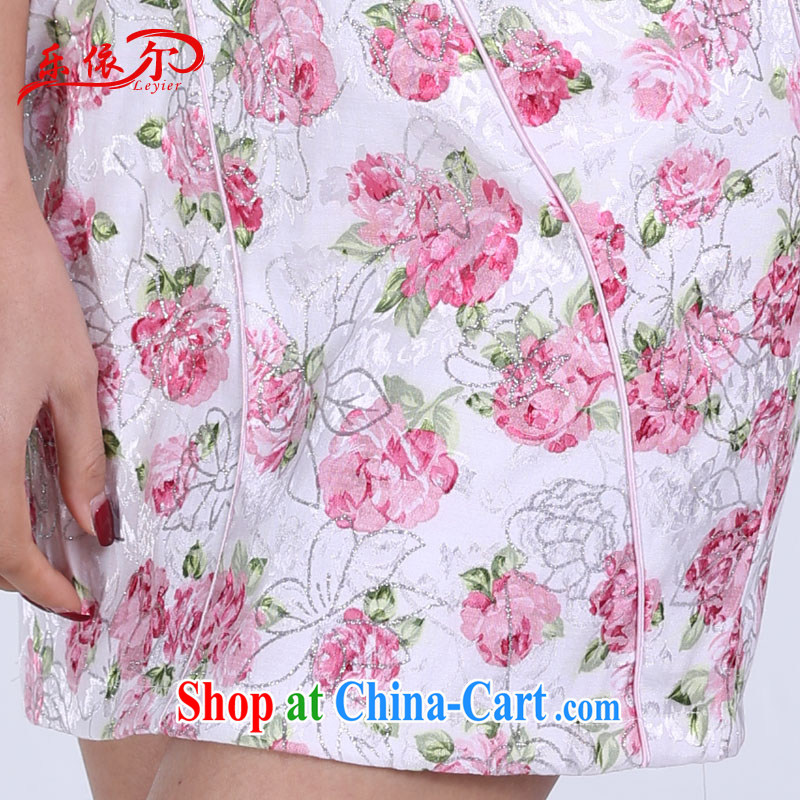 Music in summer 2014, the cheongsam dress elegant classical lady dresses retro stamp duty short-sleeved dresses pink XL, in accordance with (leyier), shopping on the Internet