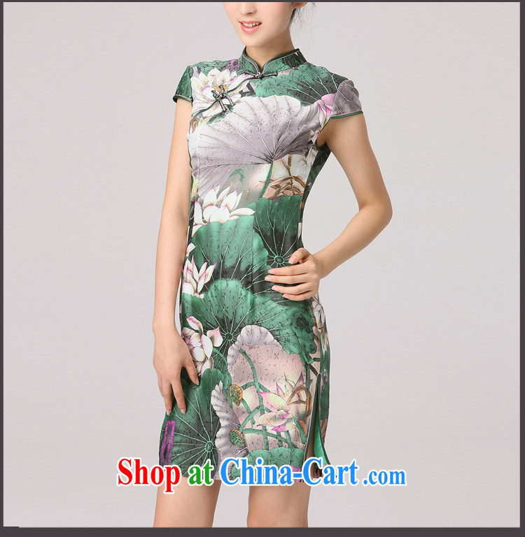 robes women 2014 summer new cheongsam dress improved retro stamp China wind robes sauna silk green XXL pictures, price, brand platters! Elections are good character, the national distribution, so why buy now enjoy more preferential! Health