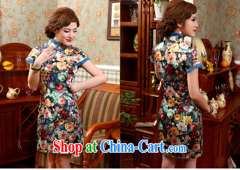 Dresses women dresses 2014 Girls fall and winter cheongsam cheongsam dress improved winter clothes and stylish quilted floral cheongsam 2 XL pictures, price, brand platters! Elections are good character, the national distribution, so why buy now enjoy more preferential! Health