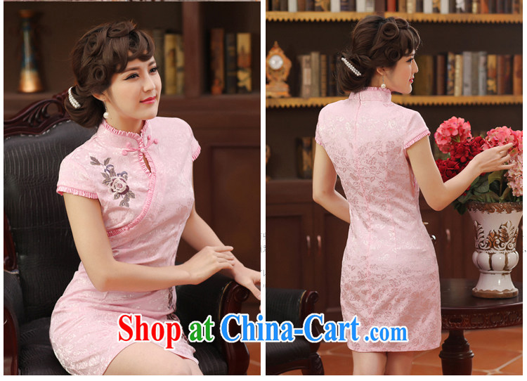 robes women 2014 summer dresses female cheongsam dress stylish three-dimensional embroidery cotton daily improved cheongsam dress white XXL pictures, price, brand platters! Elections are good character, the national distribution, so why buy now enjoy more preferential! Health