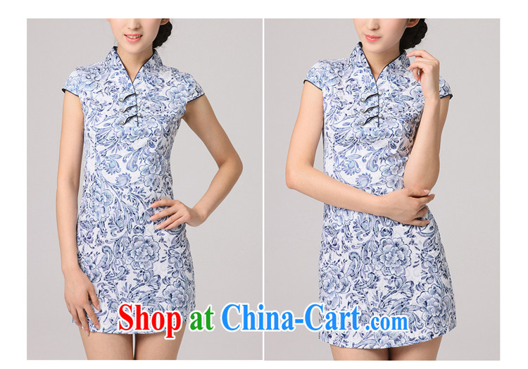 2014 summer dresses girls dresses blue and white porcelain pattern hand-tie improved refreshing stylish short-sleeve dresses cyan XXXL pictures, price, brand platters! Elections are good character, the national distribution, so why buy now enjoy more preferential! Health