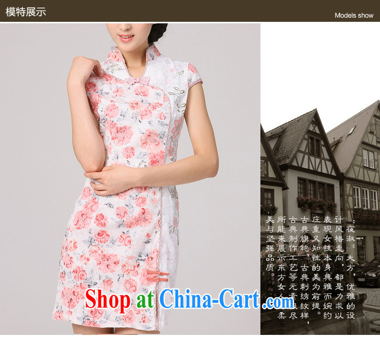 2014 summer dresses female peony flower retro dresses improved stylish dresses digital printing short cheongsam red XXL pictures, price, brand platters! Elections are good character, the national distribution, so why buy now enjoy more preferential! Health