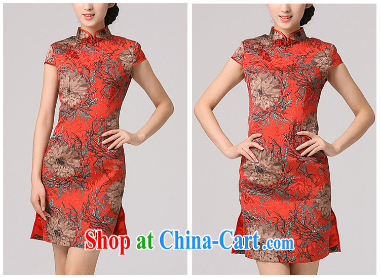 2014 summer dresses girls dresses improved retro elegant cheongsam dress jacquard stamp red bows clothes red XXL pictures, price, brand platters! Elections are good character, the national distribution, so why buy now enjoy more preferential! Health