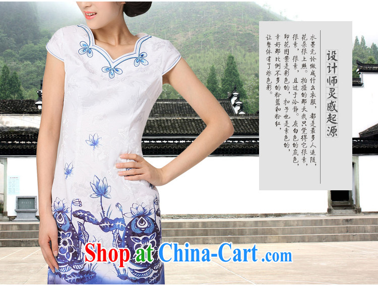 2014 summer dresses women's clothing dresses improved daily cash back auspicious fish stamp cheongsam dress with skirt of red XXXL pictures, price, brand platters! Elections are good character, the national distribution, so why buy now enjoy more preferential! Health