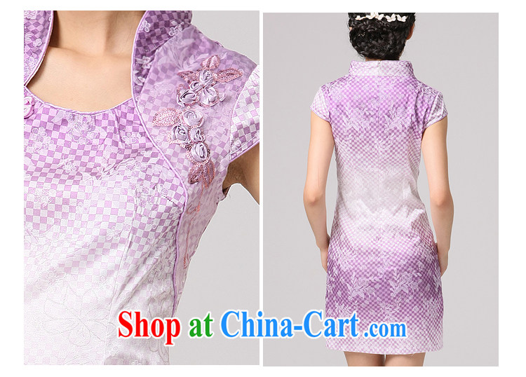 2014 summer dresses Women Fashion dresses improved the grid pattern, stamp duty for everyday dresses skirts women purple XXL pictures, price, brand platters! Elections are good character, the national distribution, so why buy now enjoy more preferential! Health