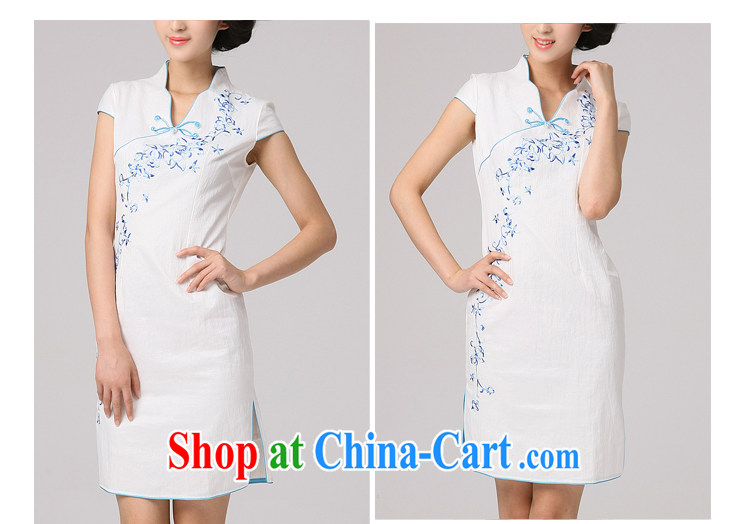 2014 summer dresses girls improved stylish short cheongsam dress daily short-sleeved, for the waist retro dresses white XXL pictures, price, brand platters! Elections are good character, the national distribution, so why buy now enjoy more preferential! Health