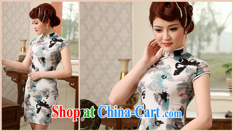 Dresses 2014 summer hot selling cotton robes the burglary, hot retro fashion beauty linen short cheongsam white XXL pictures, price, brand platters! Elections are good character, the national distribution, so why buy now enjoy more preferential! Health