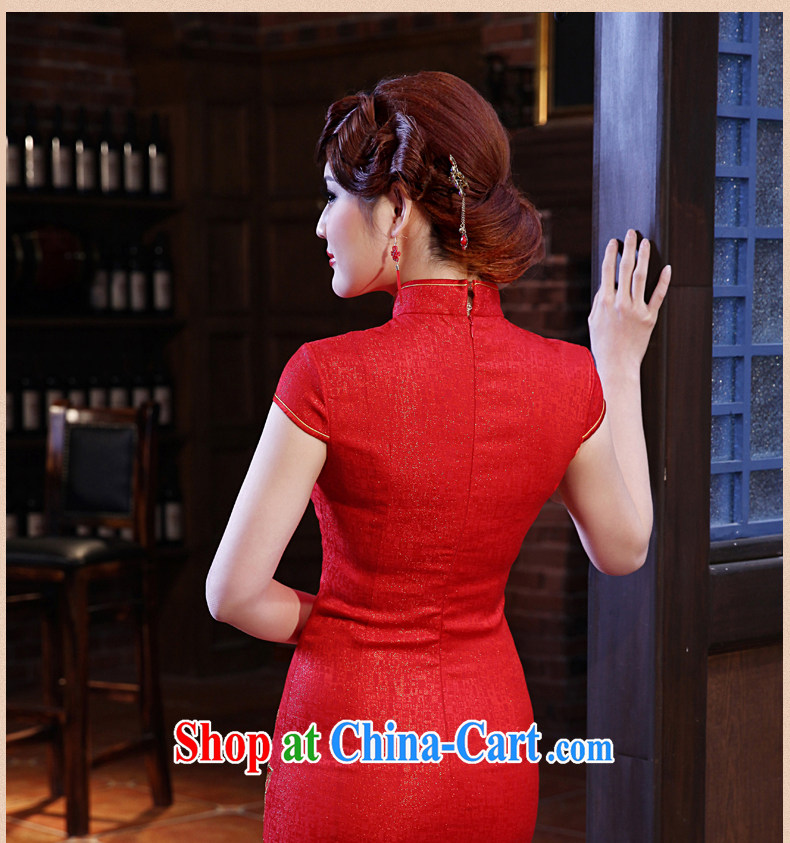 Dresses 2014 summer new daily improved retro cotton cultivating embroidery cheongsam dress dresses red XXL pictures, price, brand platters! Elections are good character, the national distribution, so why buy now enjoy more preferential! Health