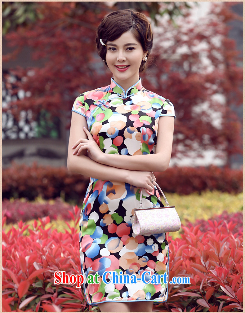 Dresses 2014 summer new stylish improved cheongsam dress retro dresses summer skirt stylish short cheongsam 7 color flower XXL pictures, price, brand platters! Elections are good character, the national distribution, so why buy now enjoy more preferential! Health