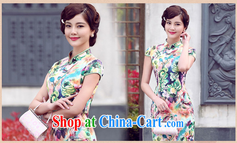 Dresses 2014 summer new, improved daily stamp cheongsam dress summer stylish short cheongsam green XXL pictures, price, brand platters! Elections are good character, the national distribution, so why buy now enjoy more preferential! Health